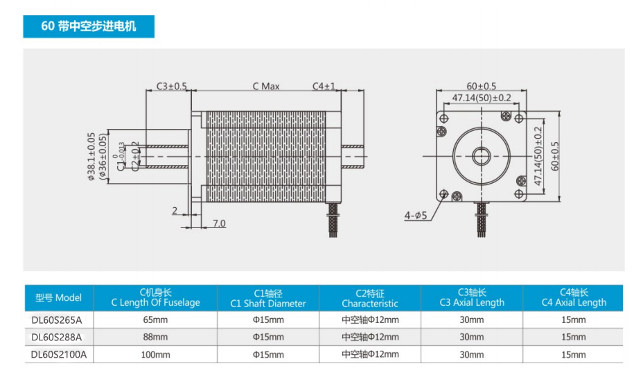 帶中空歩進電機